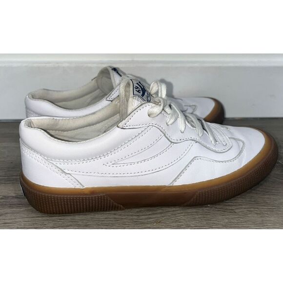 Superga Womens Leatther Low Top Lace Up Fashion Sneakers White Brown Size 7 - Picture 4 of 10